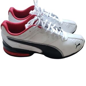Puma White and Red Athletic Shoes Sleek Design